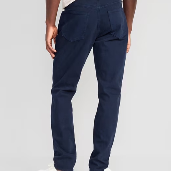 NEW OLD NAVY dark Navy wash blue Athletic Taper Five-Pocket Pants Tall 33 x 36 - Picture 4 of 12